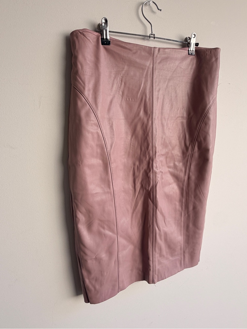 Express Blush Pink Leather Pencil Skirt